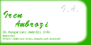 iren ambrozi business card